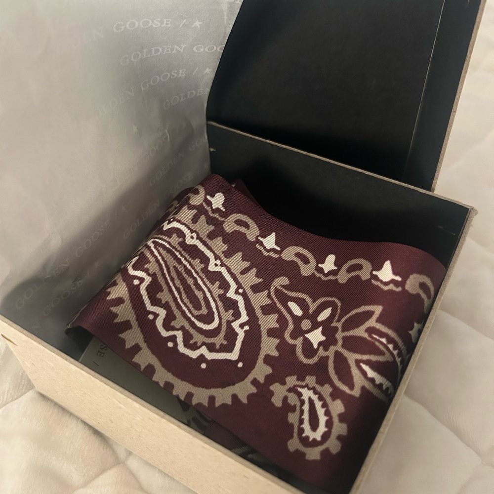 Golden Goose Paisley Bandana in Maroon and White